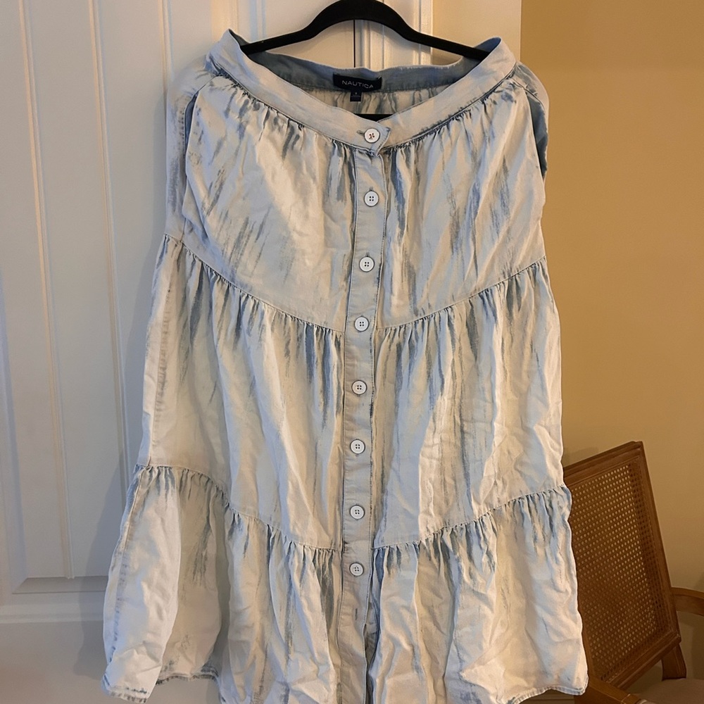 Light Denim Tie Dye Skirt
